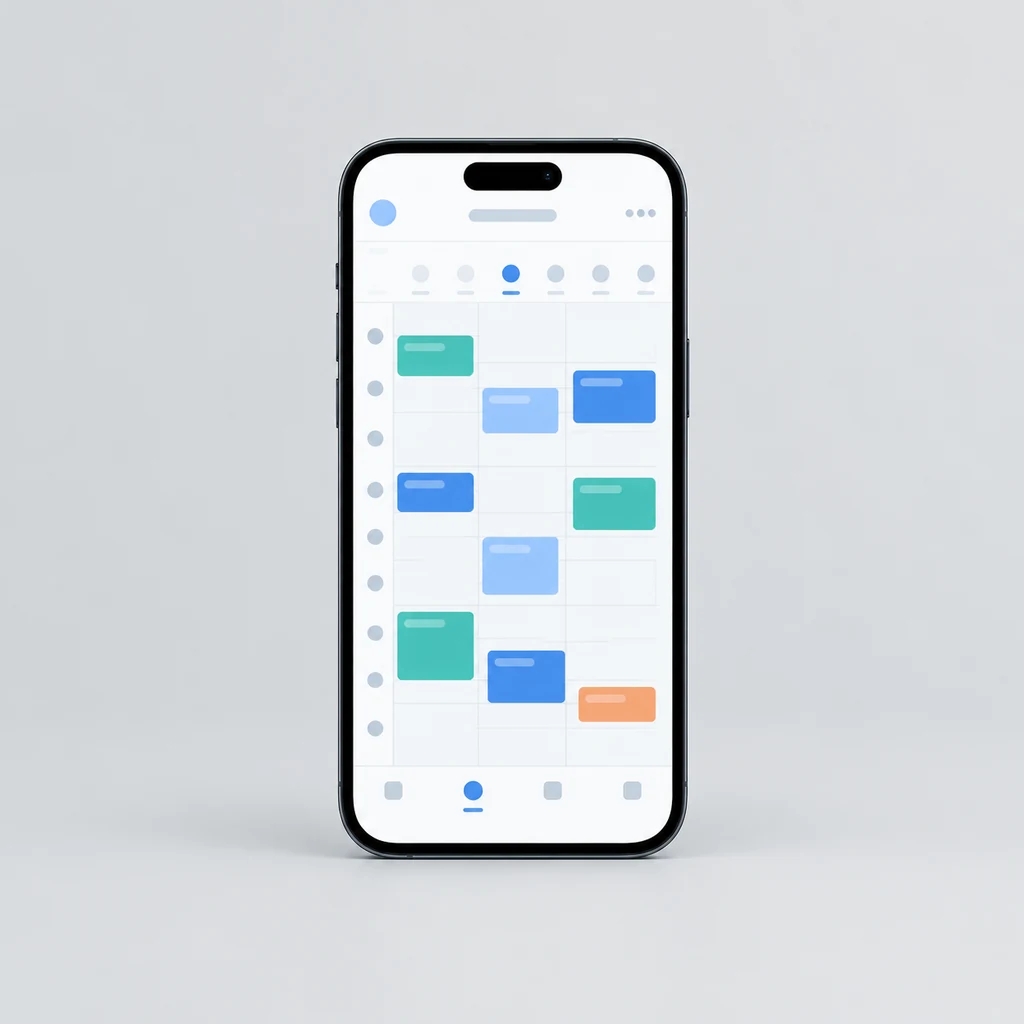 Smartphone showing an appointment calendar